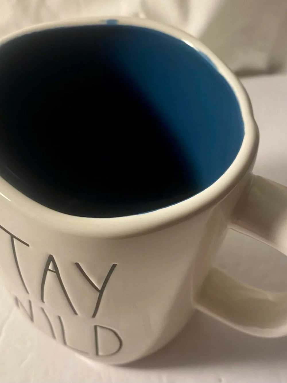 Rae Dunn White Mug with Blue Interior - STAY WILD - Picture 5 of 9